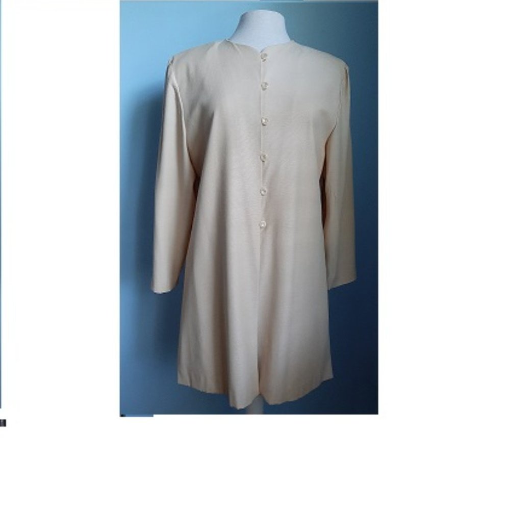 Vintage Lanz Originals of Salsburg Button-Down Tunic Pale Yellow Size 14